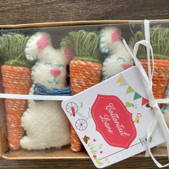 COTTONTAIL LANE 6ft Spring Easter Bunny & Carrot Garland NEW IN BOX - Picture 2 of 5